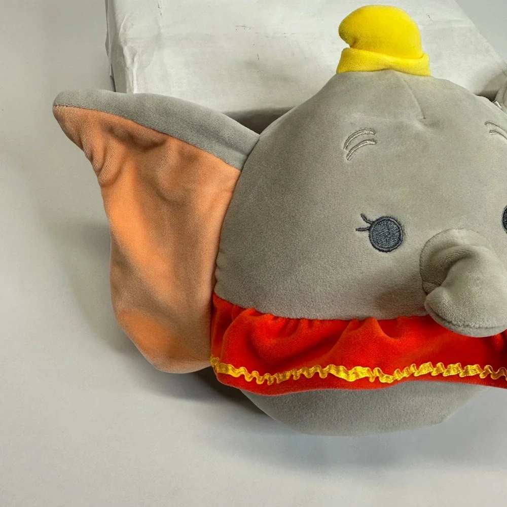 Disney Squishmallows‎ Dumbo Elephant Plush Gray Red Collar 8 Inch Kellytoy Toy
